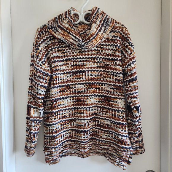 Tribal Patterned Cowl Neck Sweater - Picture 1 of 5